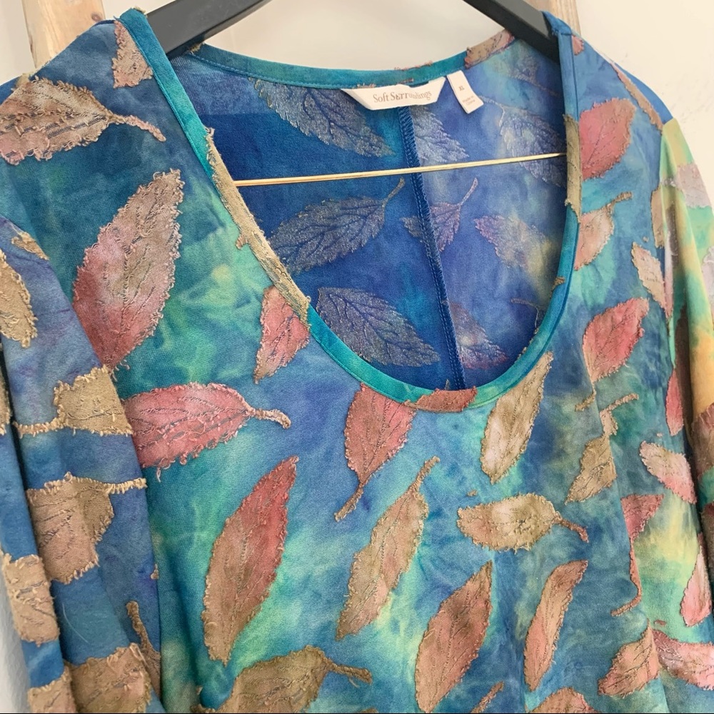 Soft Surroundings Multi-Color Leaf-Print Tunic - Picture 4 of 14